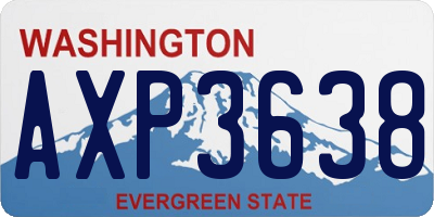 WA license plate AXP3638