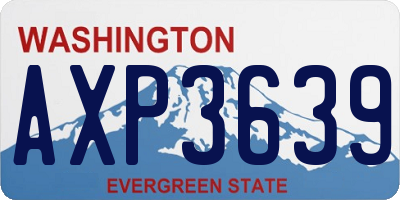 WA license plate AXP3639