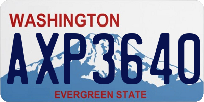 WA license plate AXP3640