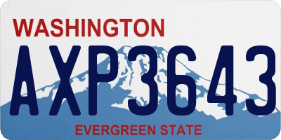WA license plate AXP3643