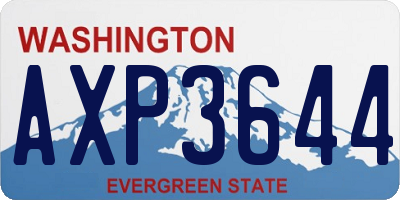 WA license plate AXP3644