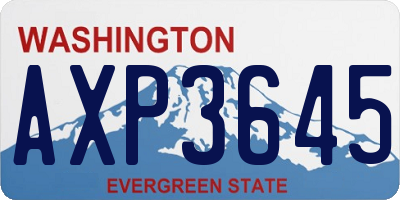 WA license plate AXP3645
