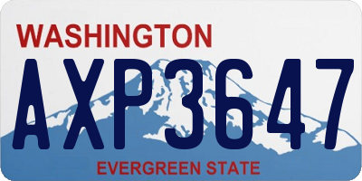 WA license plate AXP3647