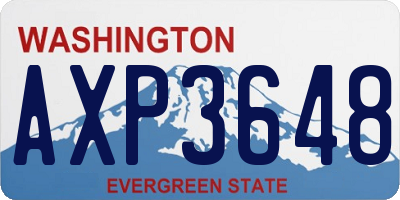 WA license plate AXP3648
