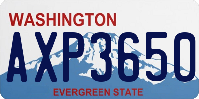 WA license plate AXP3650
