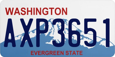 WA license plate AXP3651