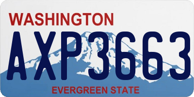 WA license plate AXP3663