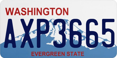 WA license plate AXP3665
