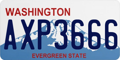WA license plate AXP3666