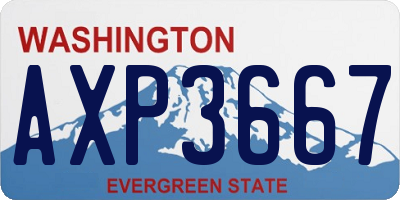 WA license plate AXP3667
