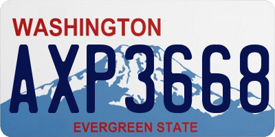 WA license plate AXP3668