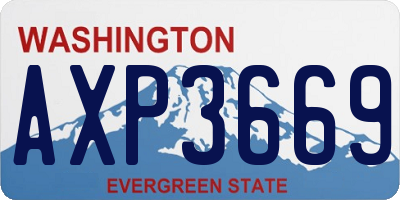 WA license plate AXP3669