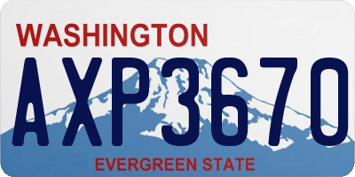 WA license plate AXP3670