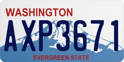 WA license plate AXP3671