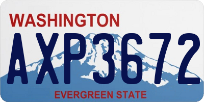 WA license plate AXP3672