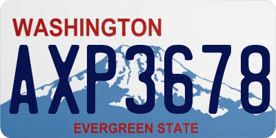 WA license plate AXP3678