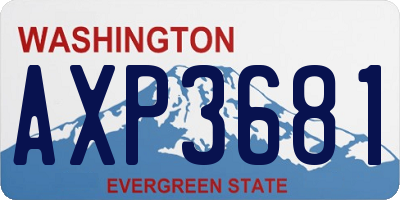 WA license plate AXP3681