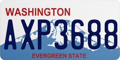 WA license plate AXP3688
