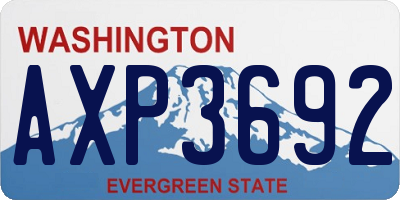 WA license plate AXP3692