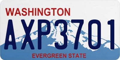 WA license plate AXP3701