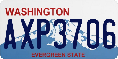 WA license plate AXP3706