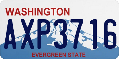 WA license plate AXP3716