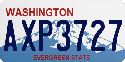 WA license plate AXP3727