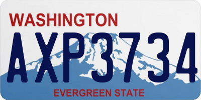 WA license plate AXP3734