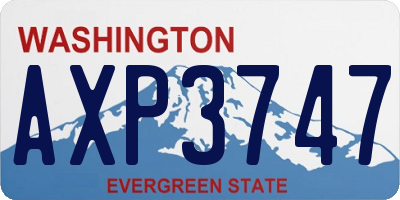 WA license plate AXP3747