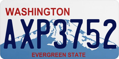 WA license plate AXP3752