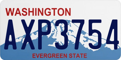 WA license plate AXP3754