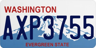 WA license plate AXP3755