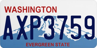 WA license plate AXP3759