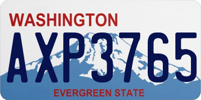 WA license plate AXP3765