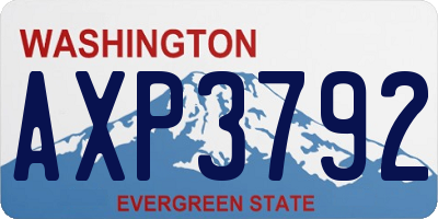 WA license plate AXP3792