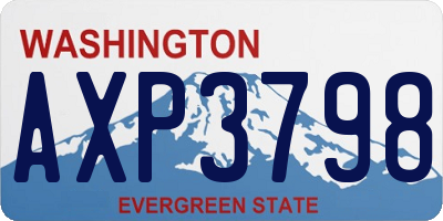 WA license plate AXP3798