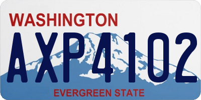 WA license plate AXP4102