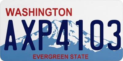 WA license plate AXP4103