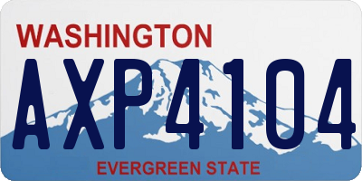 WA license plate AXP4104