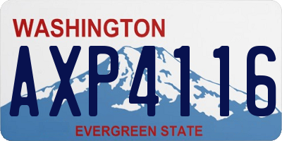 WA license plate AXP4116