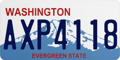 WA license plate AXP4118