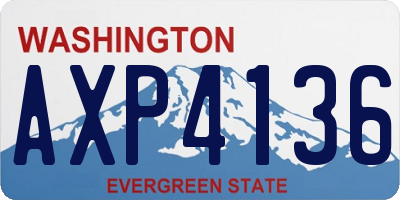 WA license plate AXP4136