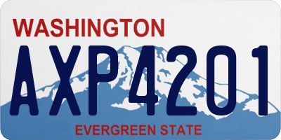 WA license plate AXP4201
