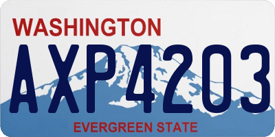 WA license plate AXP4203