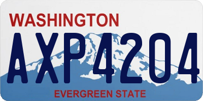 WA license plate AXP4204