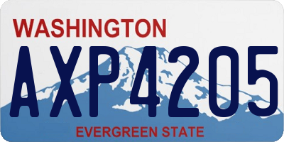 WA license plate AXP4205