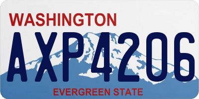 WA license plate AXP4206