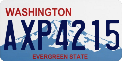 WA license plate AXP4215