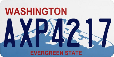 WA license plate AXP4217