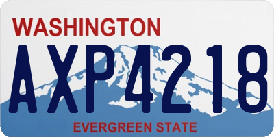 WA license plate AXP4218
